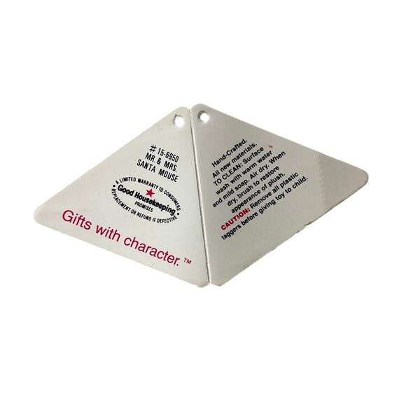 1986 Dakin Mr & Mrs Santa Mouse Plush Set w/ Original Tags Vintage Korea - Picture 6 of 16